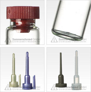 Glass tubes, perfume bottles